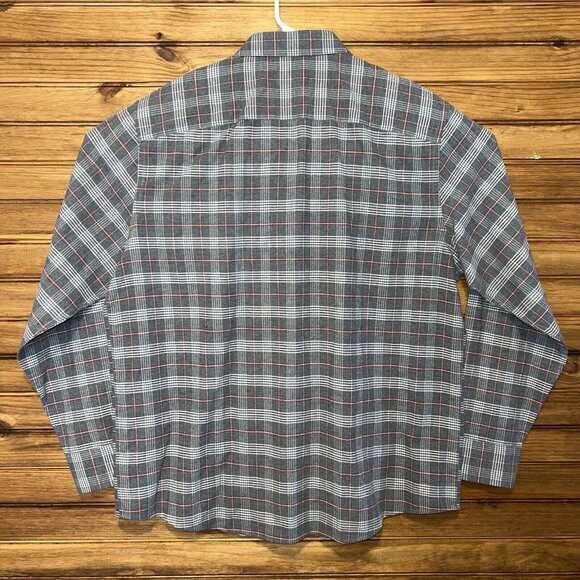 UNTUCKit Flannel Shirt Mens Size 2XL‎ Slim Fit Plaid Long Sleeve Gray Checkered - Picture 2 of 8
